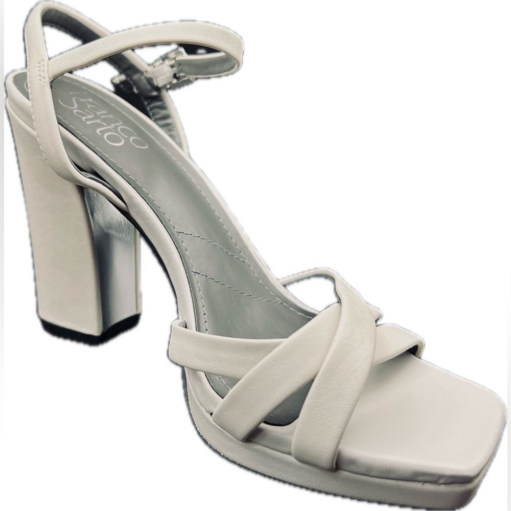 Franco Sarto Damilis Block‎ Heel Dress Sandal, Stone Color, Size 5.5, NWOT